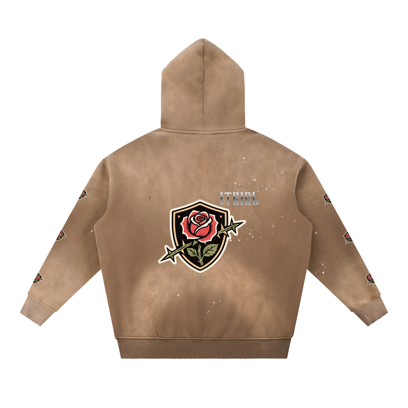 “Scarlett Letter” Washed Frayed Fleece Hoodie