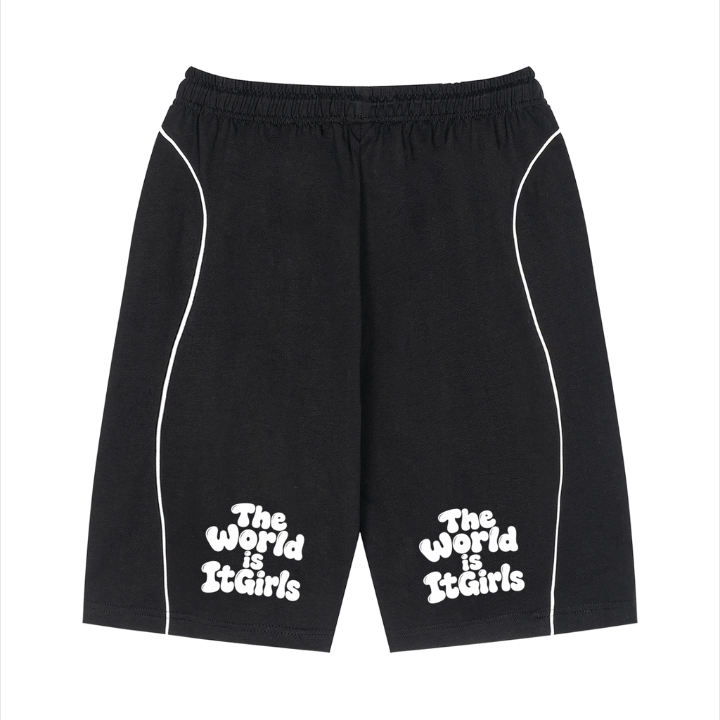 Unisex Piping Drawstring Shorts