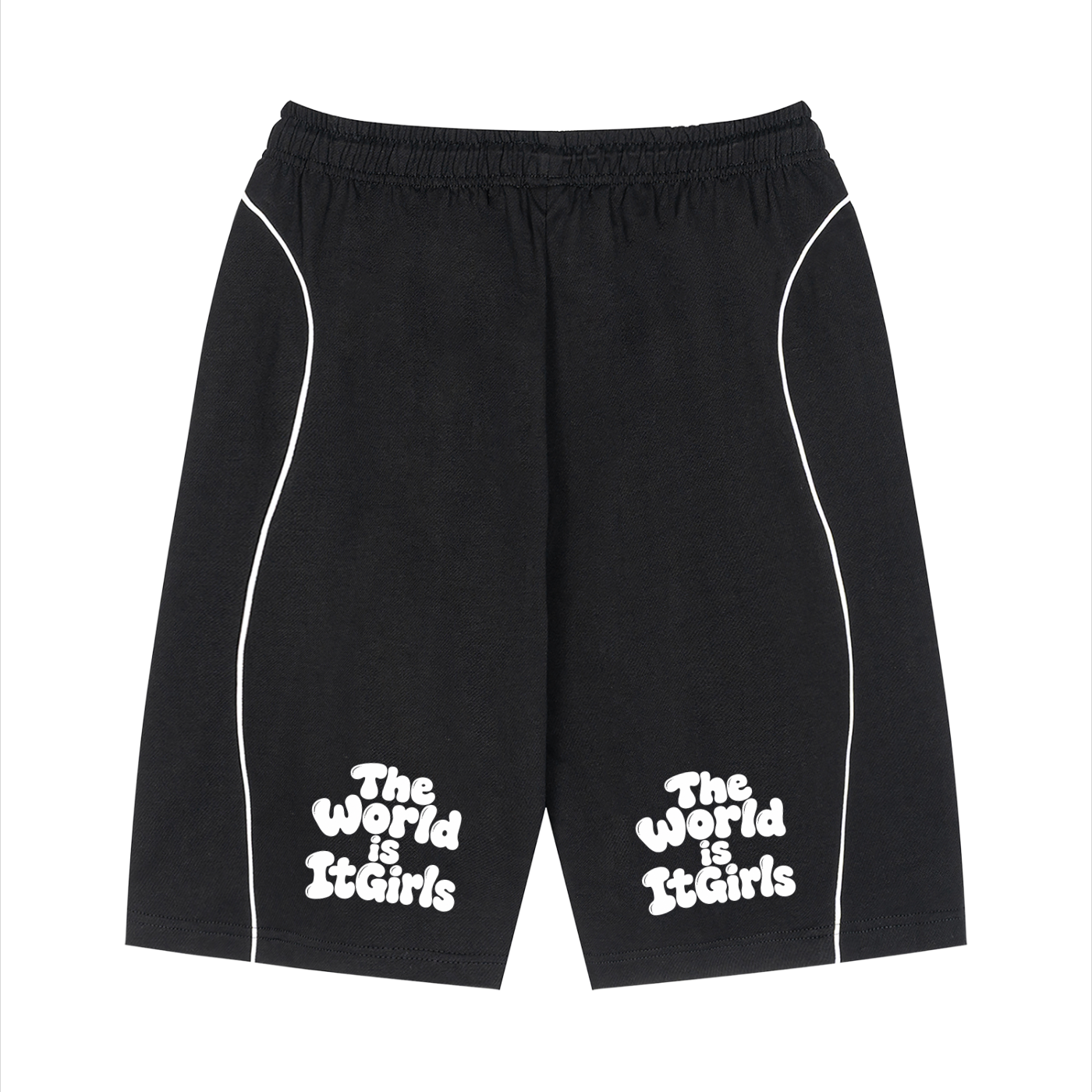 Unisex Piping Drawstring Shorts