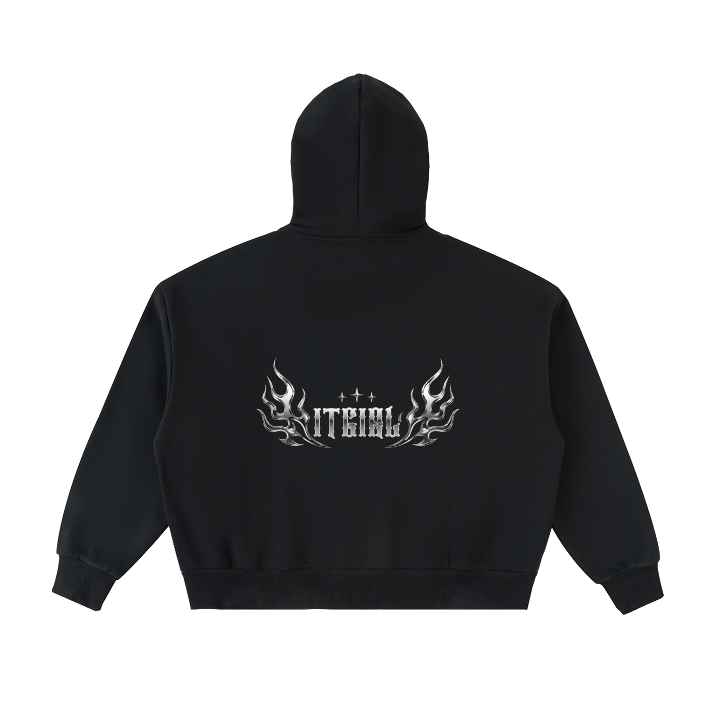 Fleeced Full-Zip Boxy Hoodie