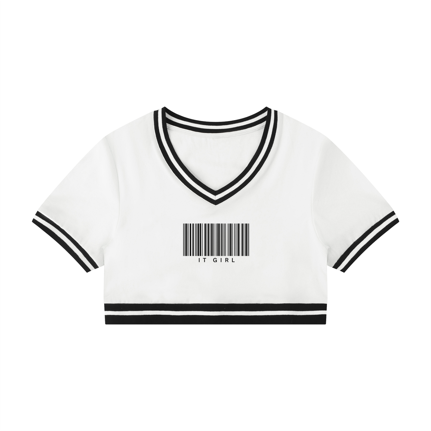 "Girl Code" V-Neck Crop Top