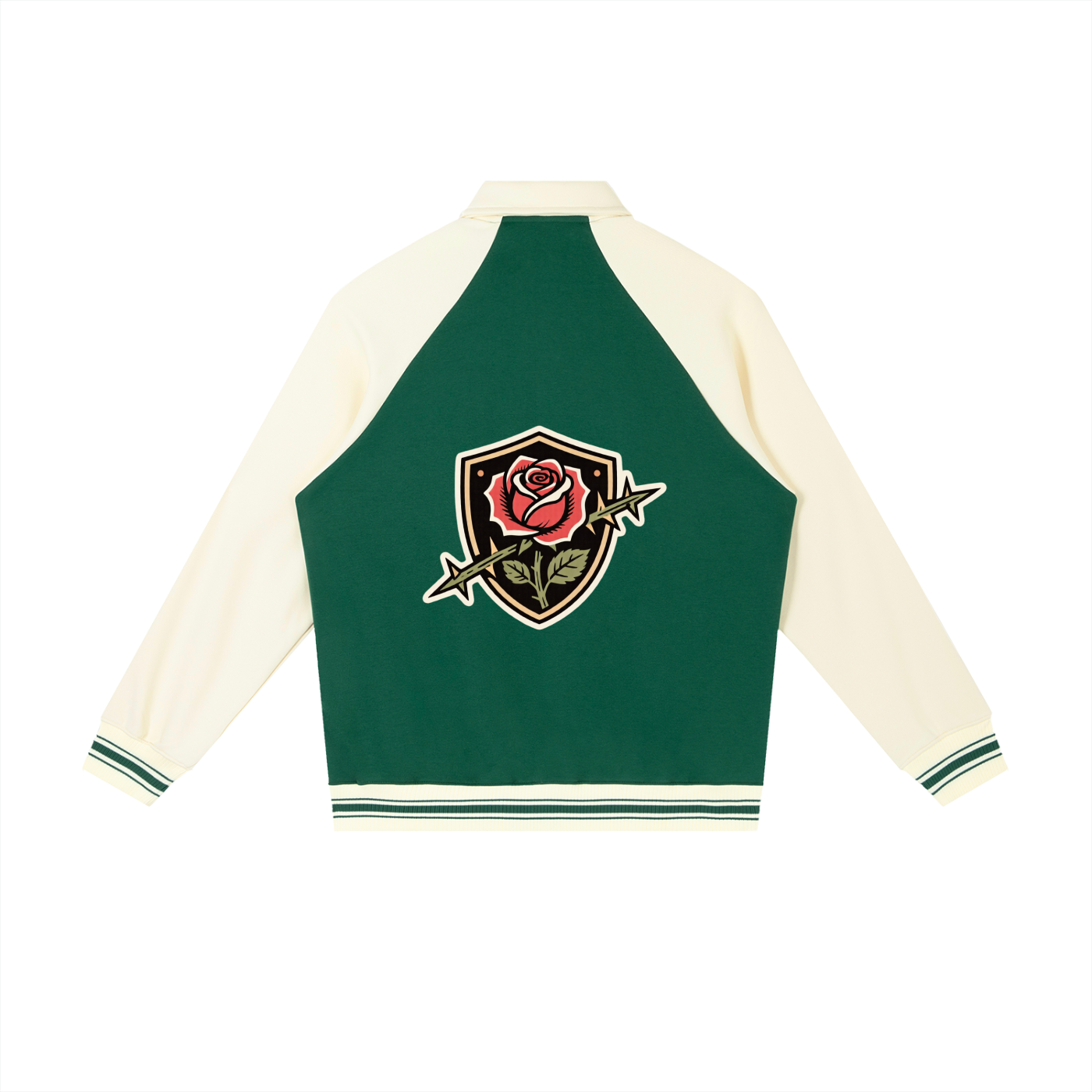 Contrast Raglan Sleeve Baseball Jacket
