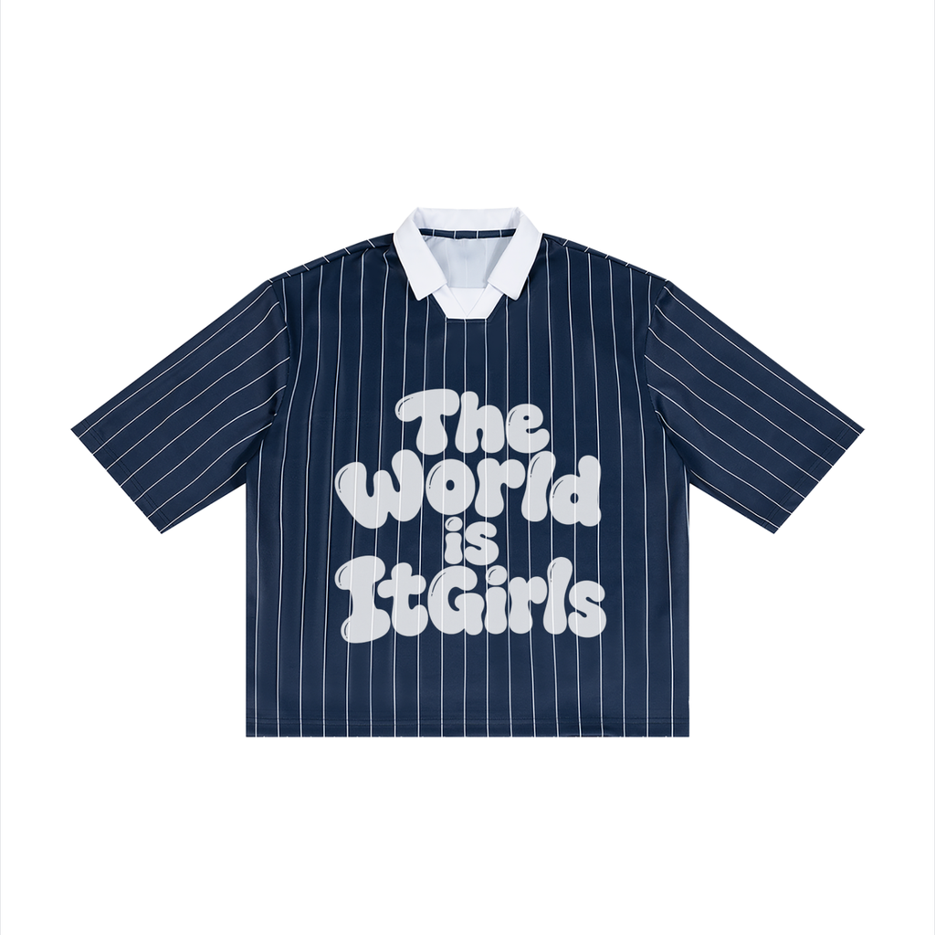 Unisex Pinstripe Collared Soccer Jersey
