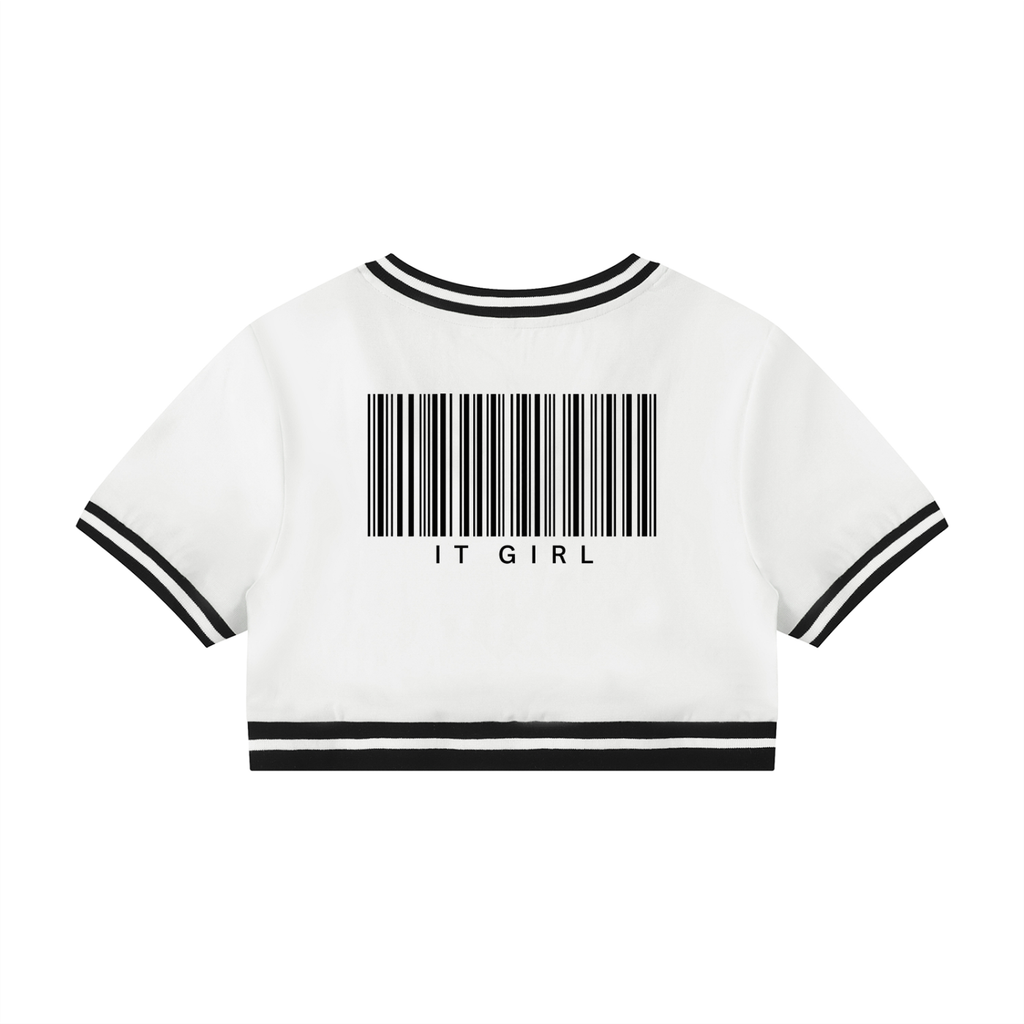 "Girl Code" V-Neck Crop Top