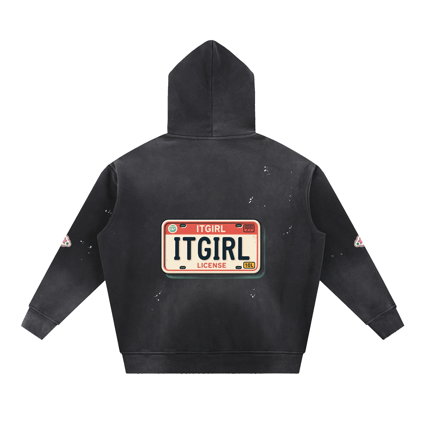 "Finish Line" Washed Frayed Fleece Hoodie